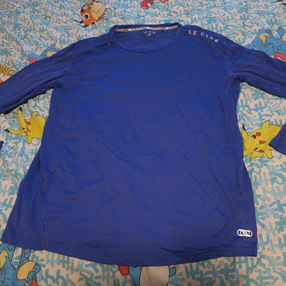 Le Club Abaco Rash Guard Long Sleeve Shirt Royal Blue Reflective Size XXL UV